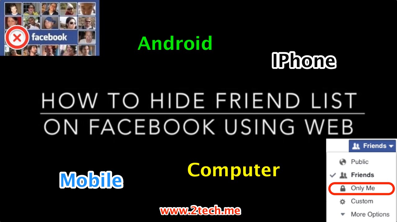 hide friends list on facebook android